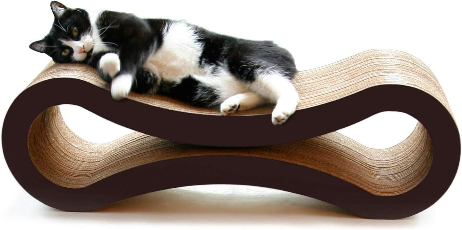 Petfusion Ultimate Cat Scratcher Lounge, Reversible Infinity Scratcher in Multiple Colors. Made from Recycled Corrugated Cardboard, Durable & Long Lasting.
