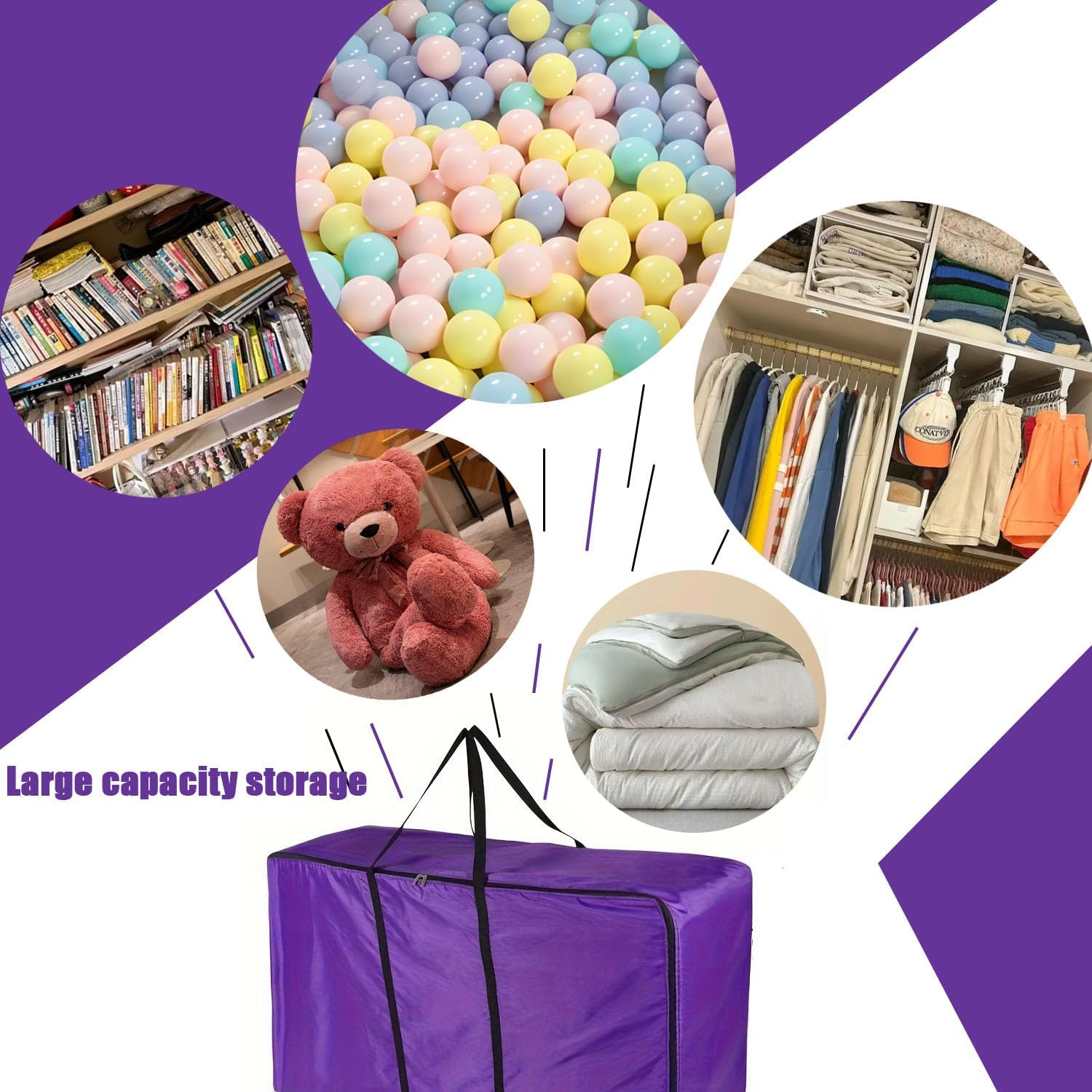 Shengsenfu Hay Bale Storage Bag, Heavy Duty Hay Bale Bag, Oxford Cloth Hay Storage Container, Horse and Livestock Hay Bale Bag, Large Tote Waterproof Collapsible Bag Hay Bale Tote Bag with Zipper image number 1