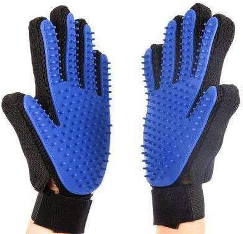 Premium Magic Brush Grooming Glove for Dogs, Cats and Horses, Pet Hair Remover, Practical Fur Changing Accessories, Brush for Removing Short and Long Animal Hair (Blue, Right)