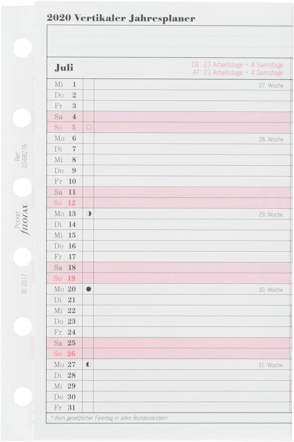 Filofax 000020 68276 Calendar image number 2
