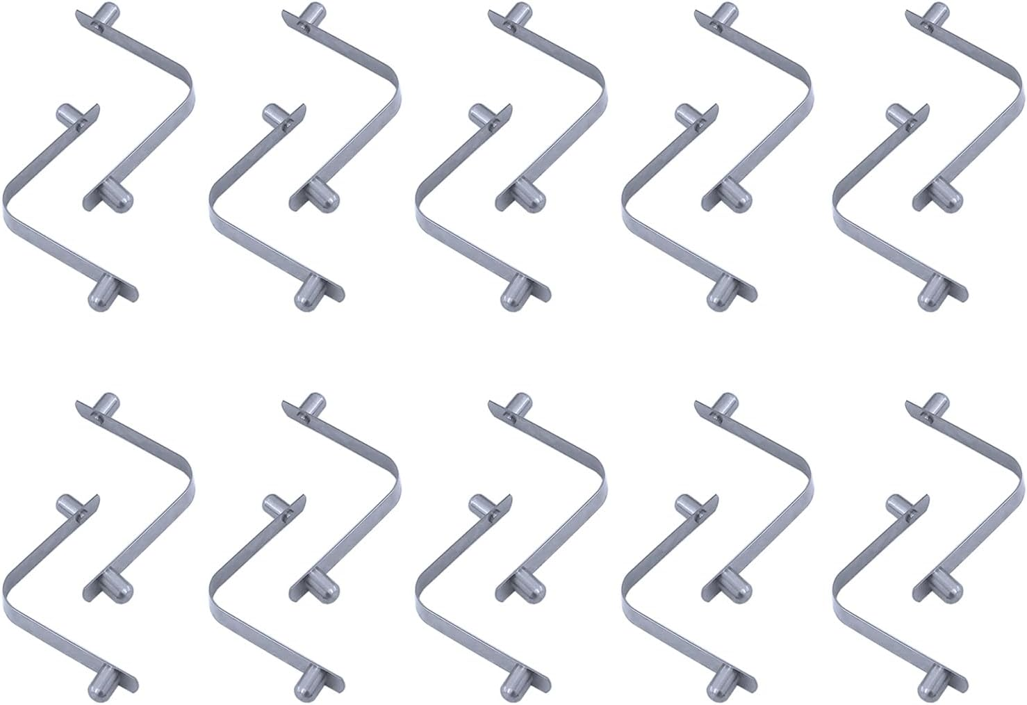 304 Stainless Steel Solid V-Clips Butterfly V Clip for Swimming Pool SPA Brush Leaf Skimmer Net Vacuum Head Mini Jet Vacuum Telescopic Pole Etc (20 Pieces, Double Pin) image number 1