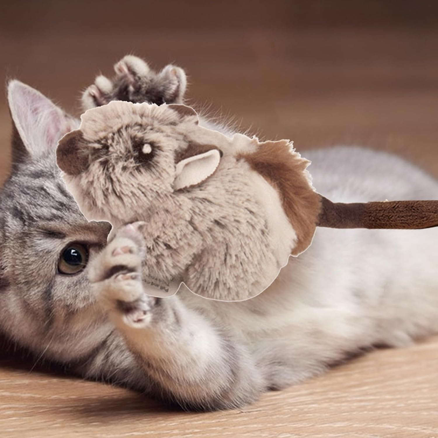 Cat Toys for Bored Indoor - Indoor Cat Toys Interactive - Plush Animal Activity Realistic Play Exercise Jumping Mental Stimulation for Feline Fun and Energy Boosting image number 5