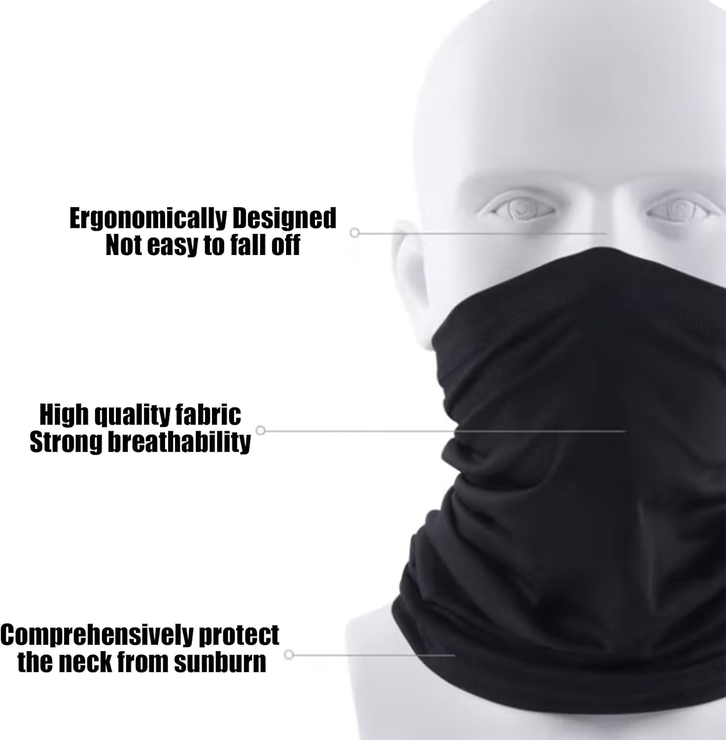 RIBHNXHI Neck Gaiter,2 Pack Breathable Cooling Neck Gaiters UPF 50 Ice Silk Multifunctional Face Cover Scarf Stretchy Balaclava for Sun Protection and Outdoor Activities image number 1