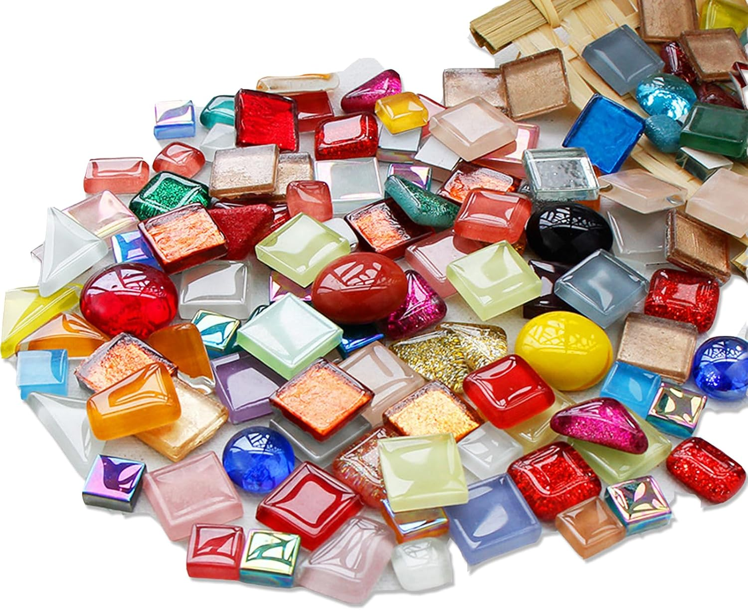 500G/1.1 Pounds Glass Mosaic Tiles, Irregular Crystal Mosaic Tiles for Crafts Bulk and Tiny Stepping Stone Kit, Transparent Stained Glass Sheets for Handmade DIY Art Crafts and Home Decoration,Blue