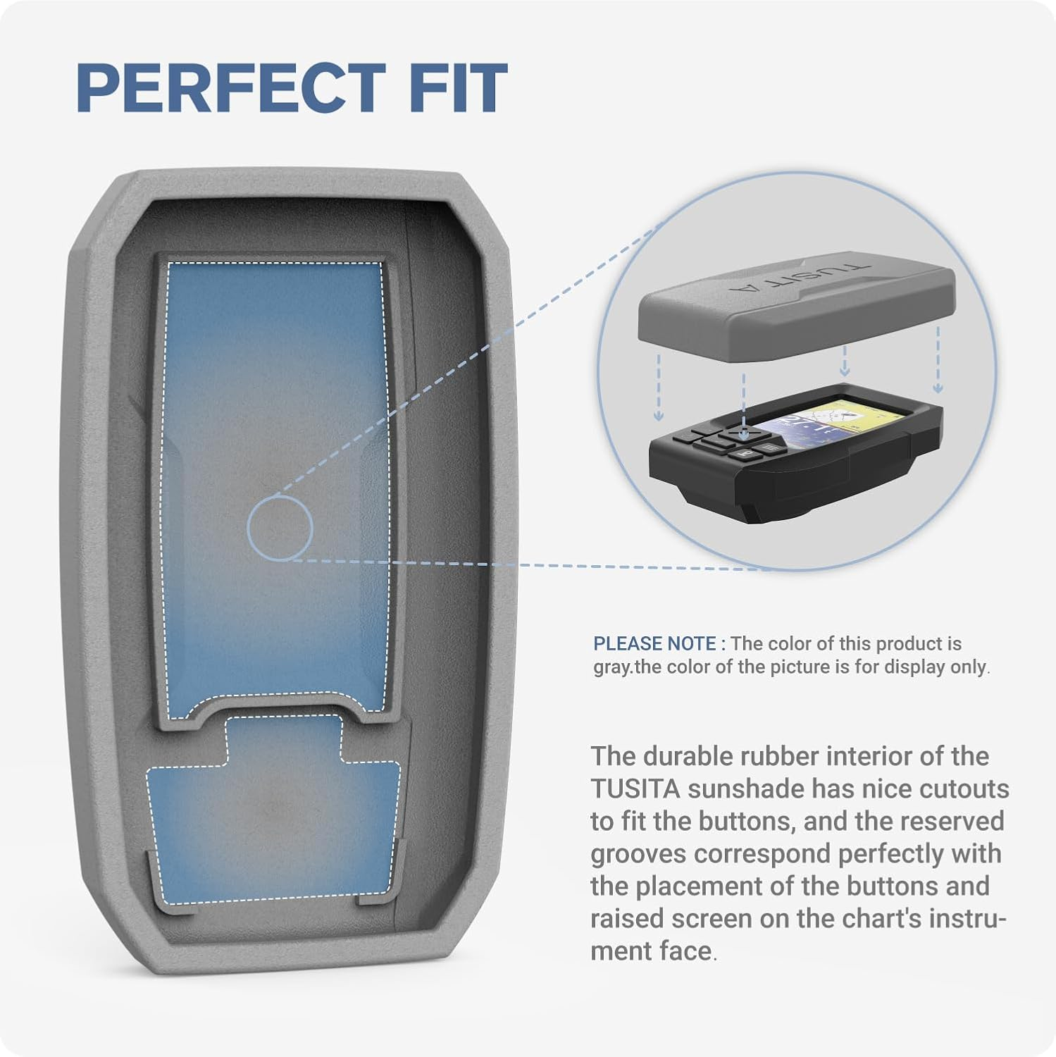 TUSITA Protective Cover with Screen Protectors for Garmin Striker plus 4 4Cv (NOT Support Striker 4 4Cv 4Dv), Fish Finder Accessories Replacement Silicone Case Skin image number 1