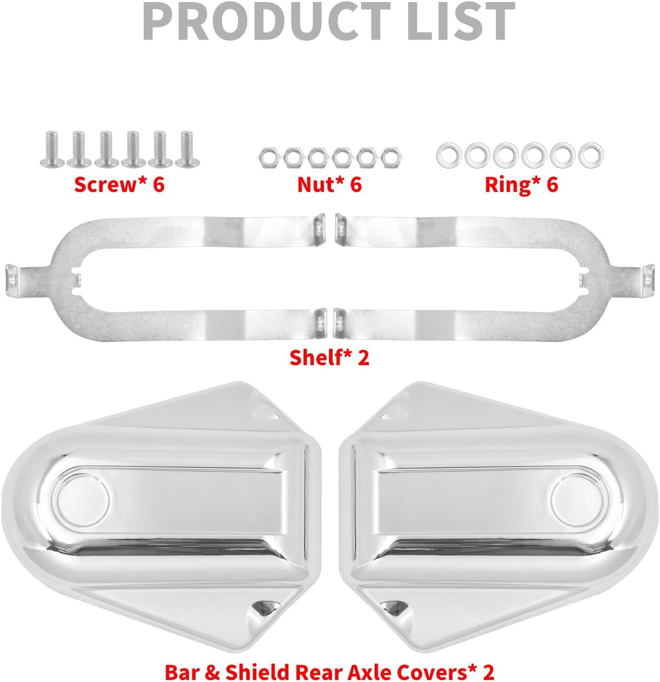 Motorcycle Rear Axle Nut Covers Cap Fit for Harley Softail Slim FLS Deluxe FLSTN FXSTB 2008-2017 Chrome image number 5