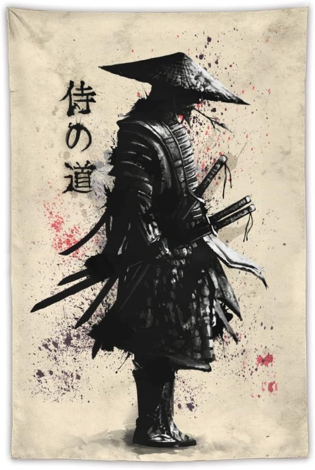 Japanese Samurai Art Tapestry Poster Wall Wall Art Wall Decor Apartment Home Dorm Wall Decorations for Living Room Bedroom Tapestries 40"X60" image number 5