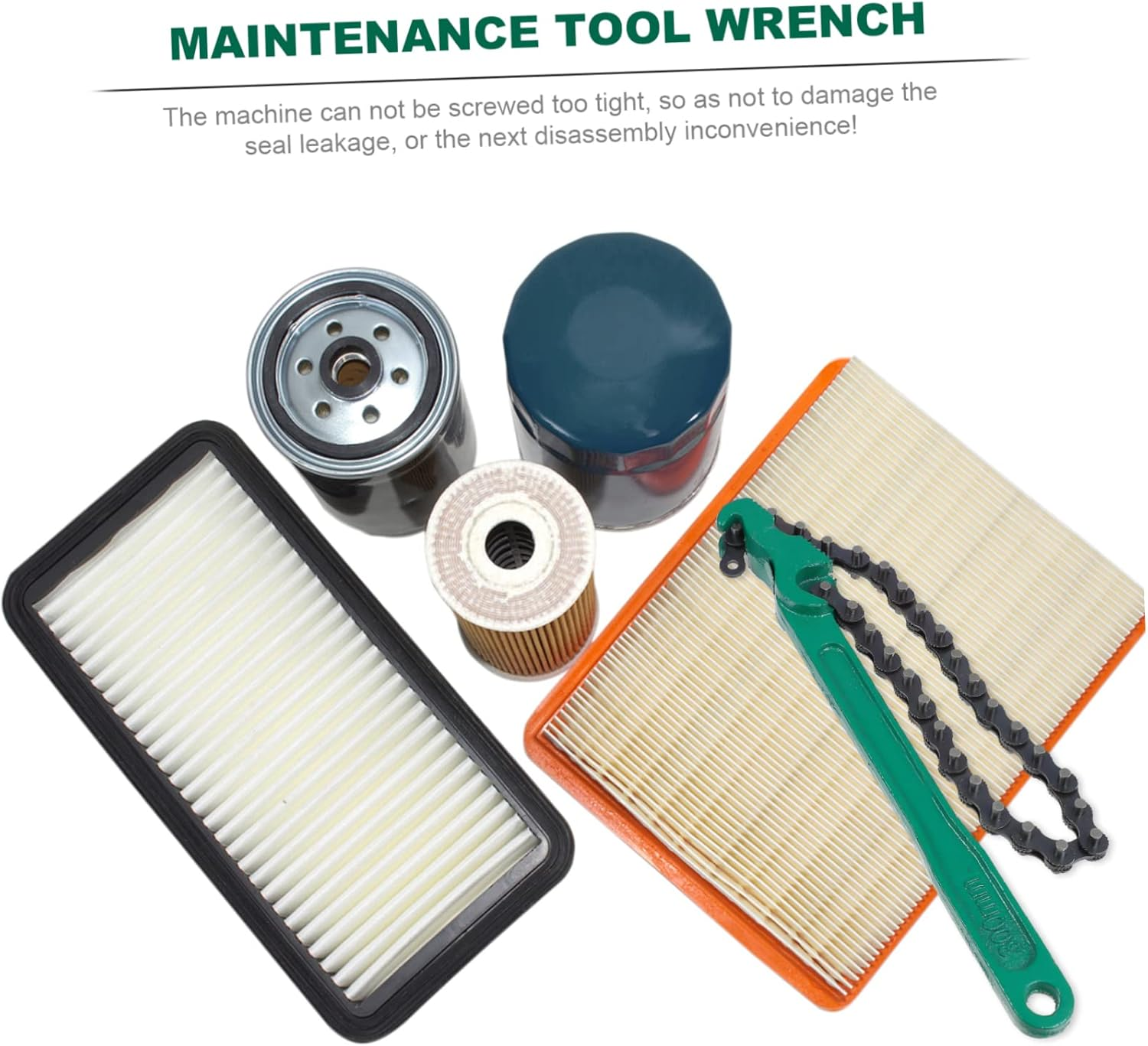 Mipcase 2Pcs Chain Belt Oil Filter Wrench Set for Automotive Repair, Sturdy Strap Spanner Tools for Engine Oil and Filter Replacement in Vehicle Maintenance