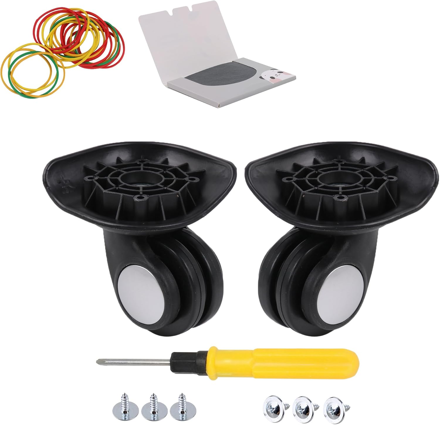 Bstinay W003 2PCS Swivel Suitcase Caster Luggage Replacement Wheels Left Right W/Blotting Sheet image number 2