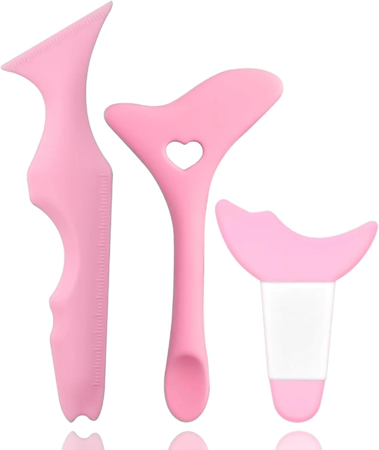 2PCS Silicone Eyeliner Tool and Eye Makeup Aid Set, Precision Eyeliner Guide with Measurement Markings and Sharp Angled Tip, Mascara Protection Shield, Eyeliner Application Helper, Lipstick Shaping