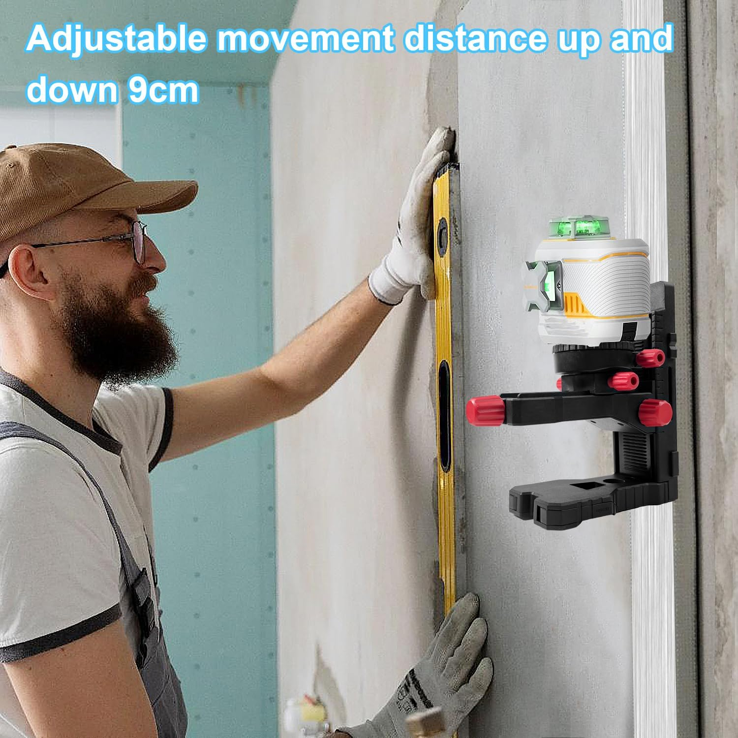 Fine Adjustment Bracket for Cross Line Laser, Multi Holder, Magnetic Stand, Multifunctional Magnetic Swivel Base with Adjustable Clip, Alternative to 1/4 Inch Thread & Height Adjustment-Pv10 image number 6