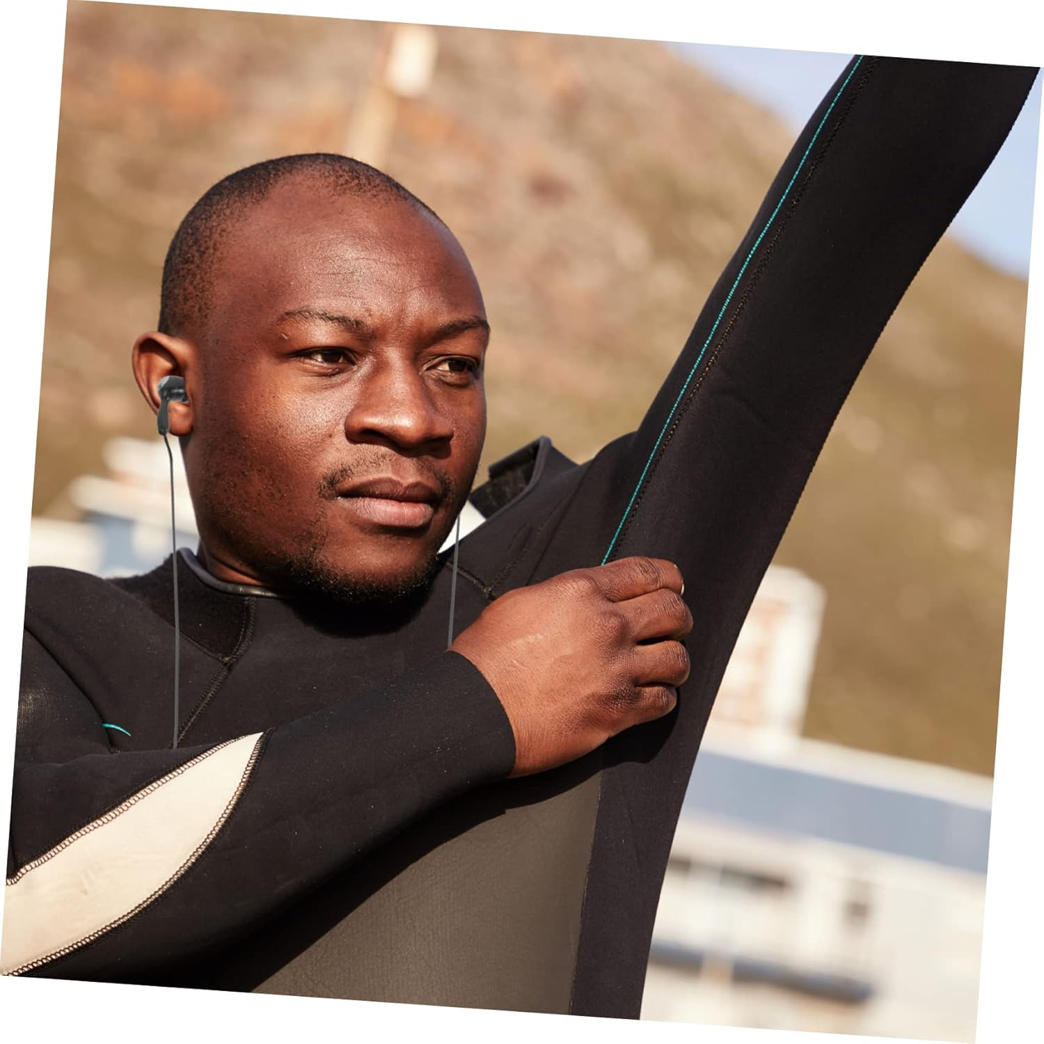 DIYEAH 2Pcs Waterproof Mp3 Earphones 3.5Mm Ear Hook, In-Ear Swimming and Diving Earbuds, Compatible Music Players, Suitable for Surfing and Shower Use, White and Black Colors