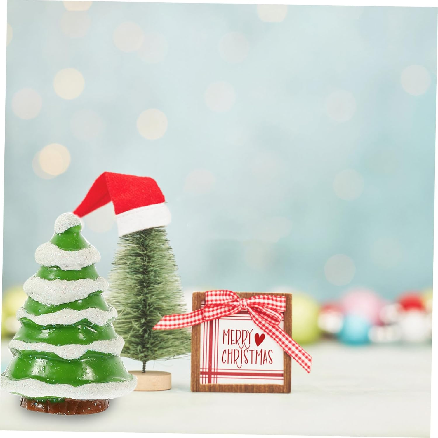 12Pcs Santa Claus Snowman Ornament Set Mini Christmas Tree Decor Artificial Xmas Tree Festival Scene Decor Christmas Decoration image number 2