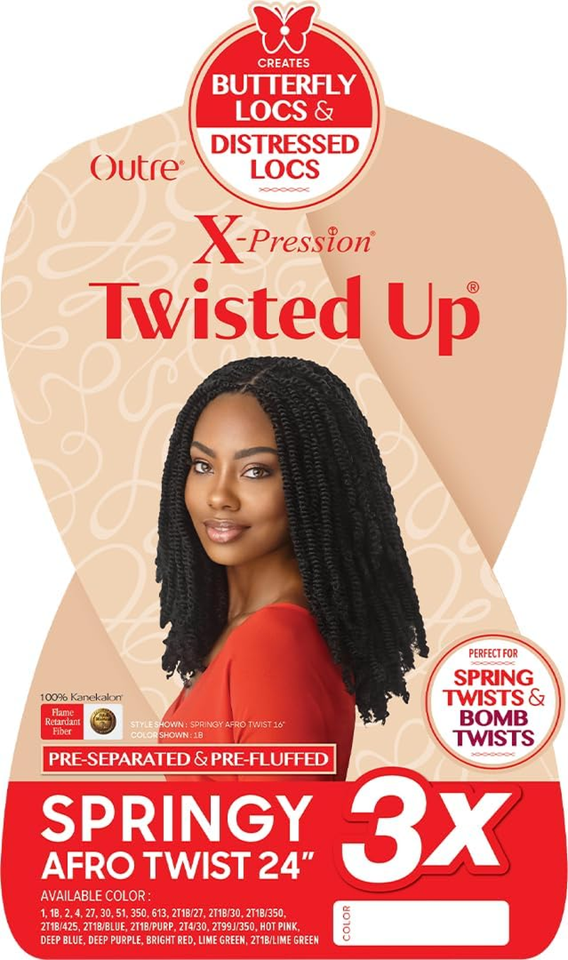 Outre Crochet Braids X-Pression Twisted up 3X Springy Afro Twist 24" (1-Pack, 1)