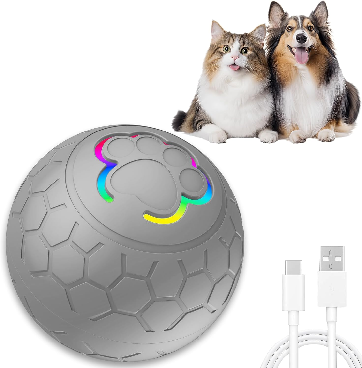 Interactive Dog Toy Ball,Automatic Moving Dog Toy Ball, Vibrating Ball for Dogs for Small, Medium, Large Dogs