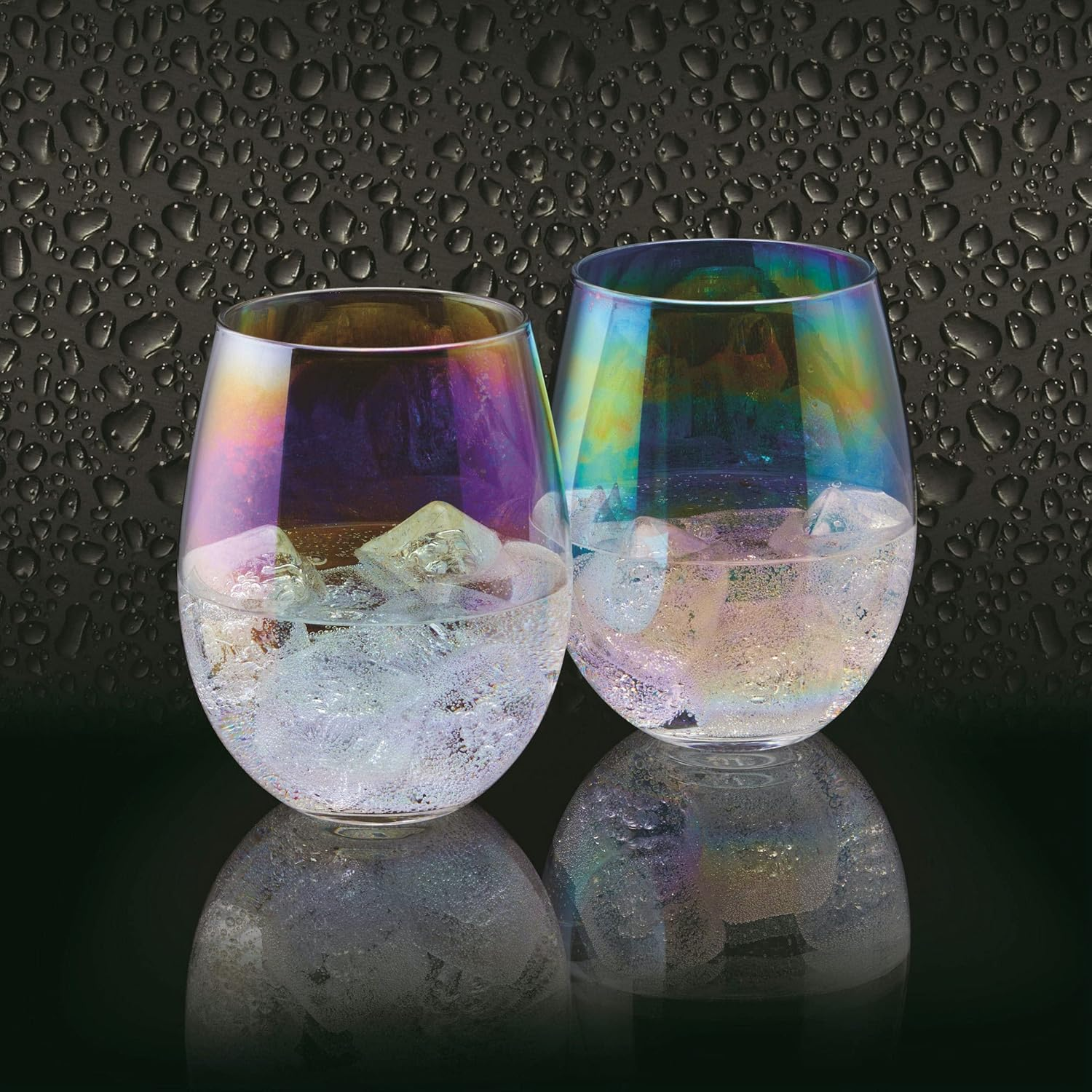 Barcraft Rainbow Pearl Iridescent Tumblers, Set of 2, 600 Ml, Gift Boxed image number 3