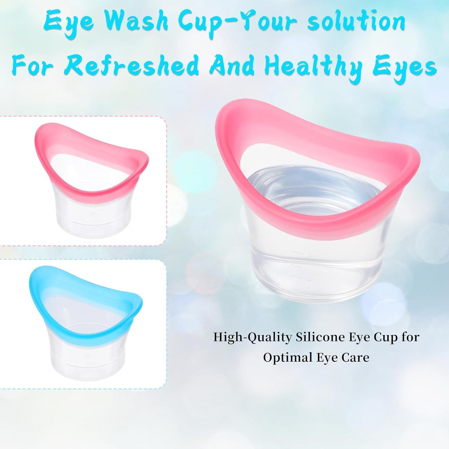 Eye Wash Cup Eye Wash Cleaner Kit, 4Pcs Silicone Eyes Cleaning Reusable Eyewash Cleaner Cups Portable Eyes Rinse Cup for Quick Relief Tired Eyes Dust Cleaning image number 4