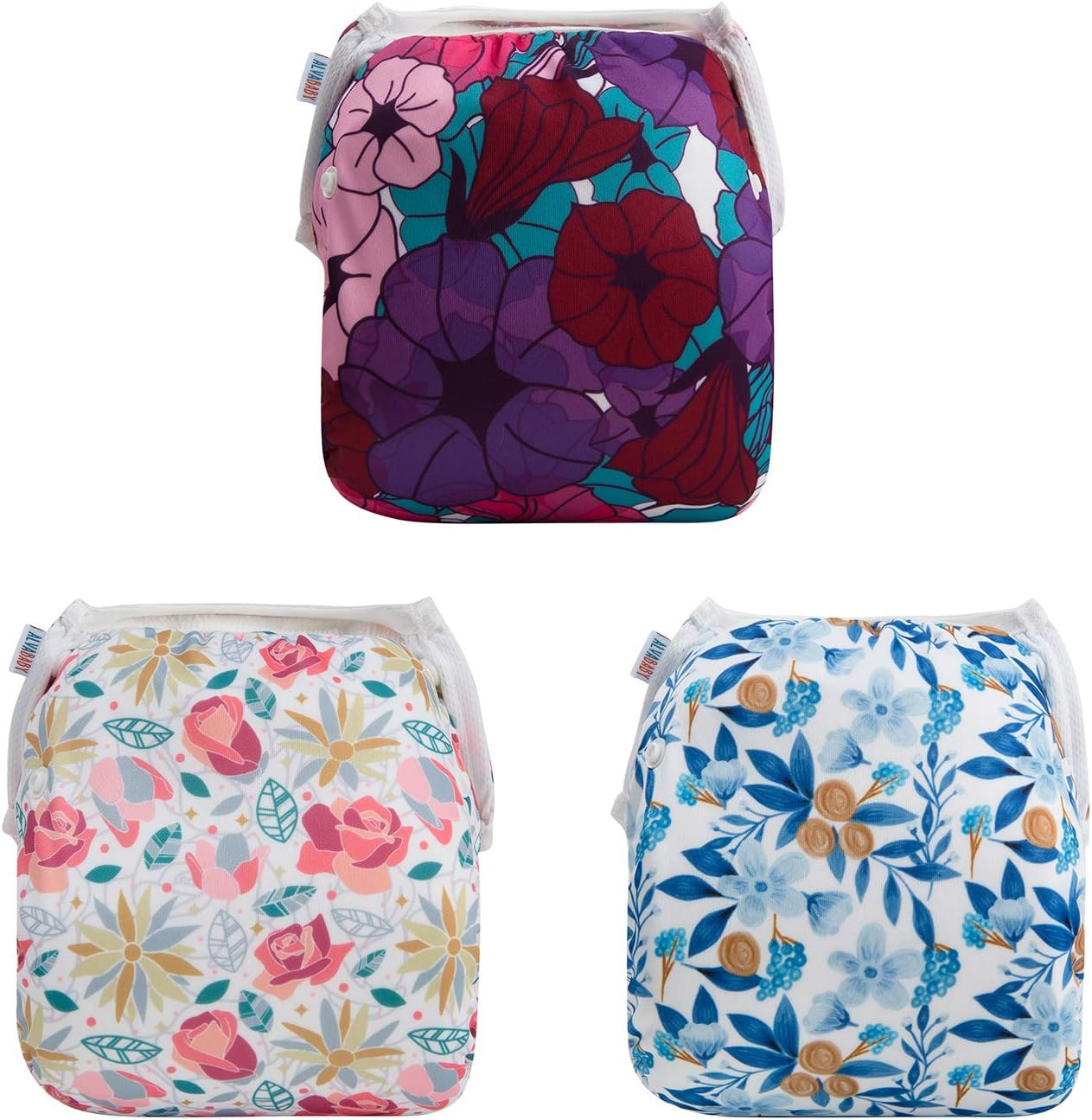 ALVABABY Swim Diaper 3Pcs Baby Swim Diapers Reusable Washable Adjustable for Swimming Lesson Baby Toddler Boys Girls 0-3T 3SWY03-AU image number 1
