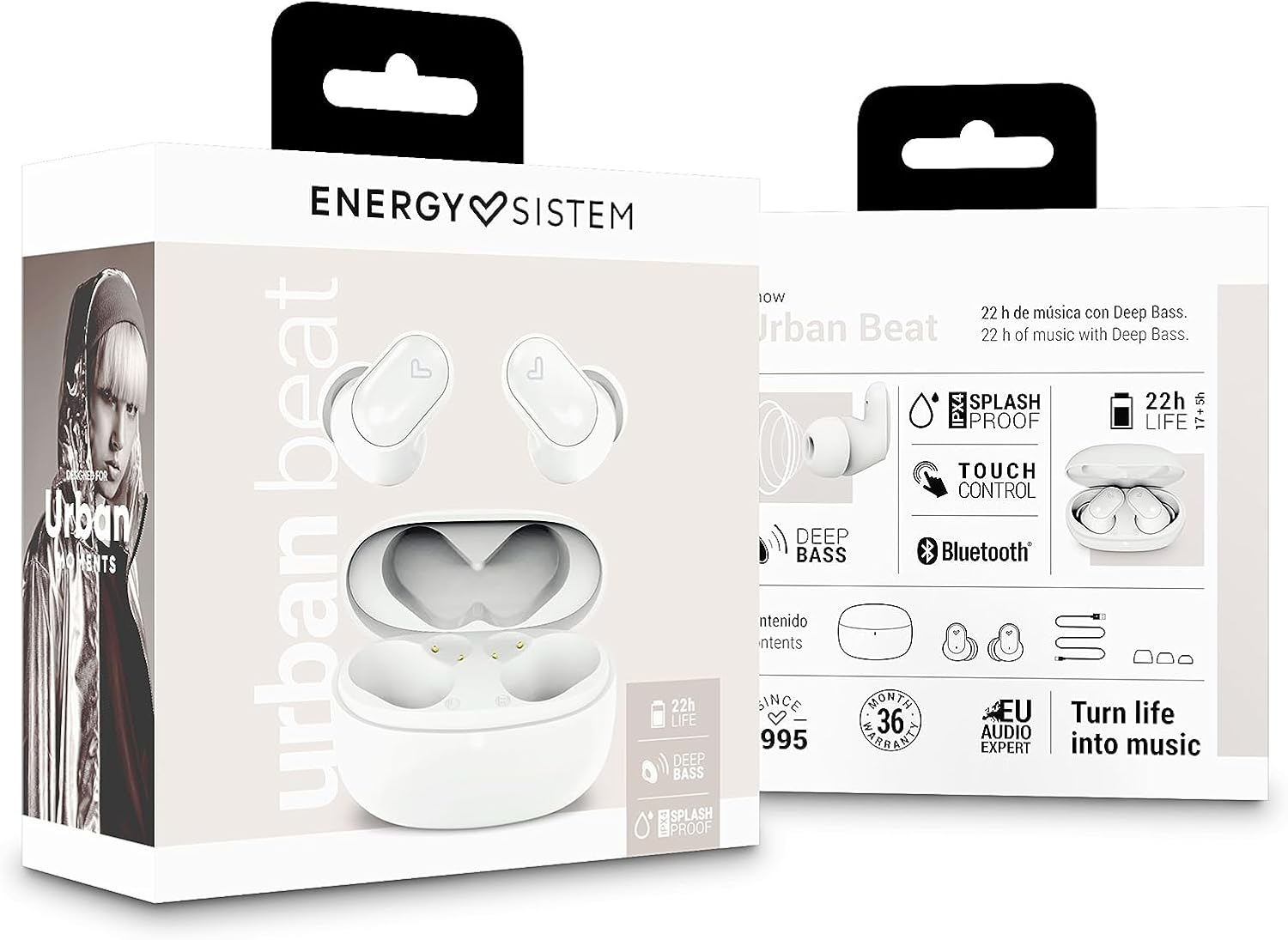 Energy Sistem Urban Beat Bluetooth Headphones (True Wireless Stereo, BT 5.3, Deep Bass, 22H Autonomy) image number 6