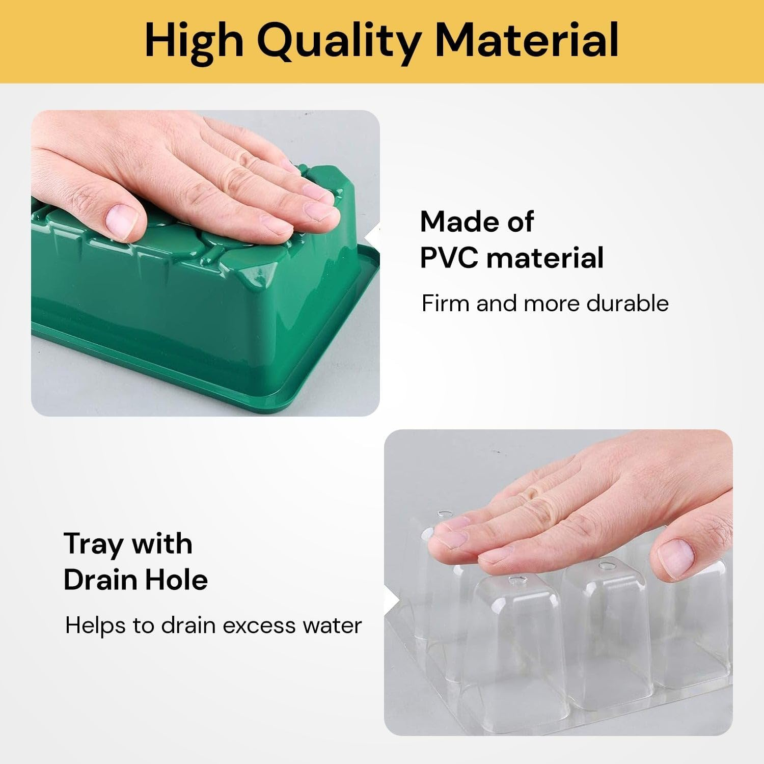 EZONEDEAL 13 Pack Seed Starter Tray 156 Cell Plant Starter Kit Growing Trays Seed Germination Kit with Humidity Dome and Base for Greenhouse Grow Wheatgrass Hydroponic Garden Tools (12 Cells per Tray) image number 1