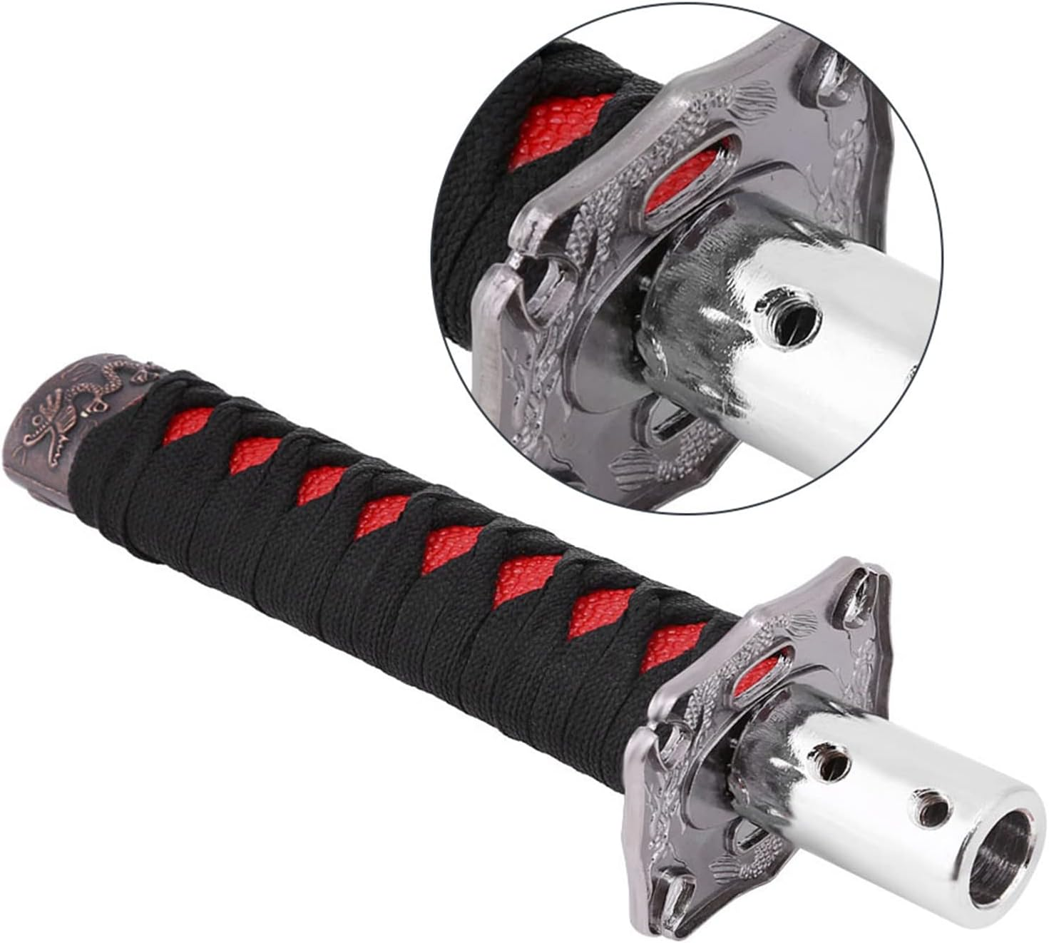 Joyzan Katana Sword Shift Knob，Samurai Catchers Gear Shifter Stick Universal Automobile Spare Part Grip Speed Handle Lever Cover Kit with Adapter Manual Automatic Transmission Racing Car Truck Vehicle image number 4