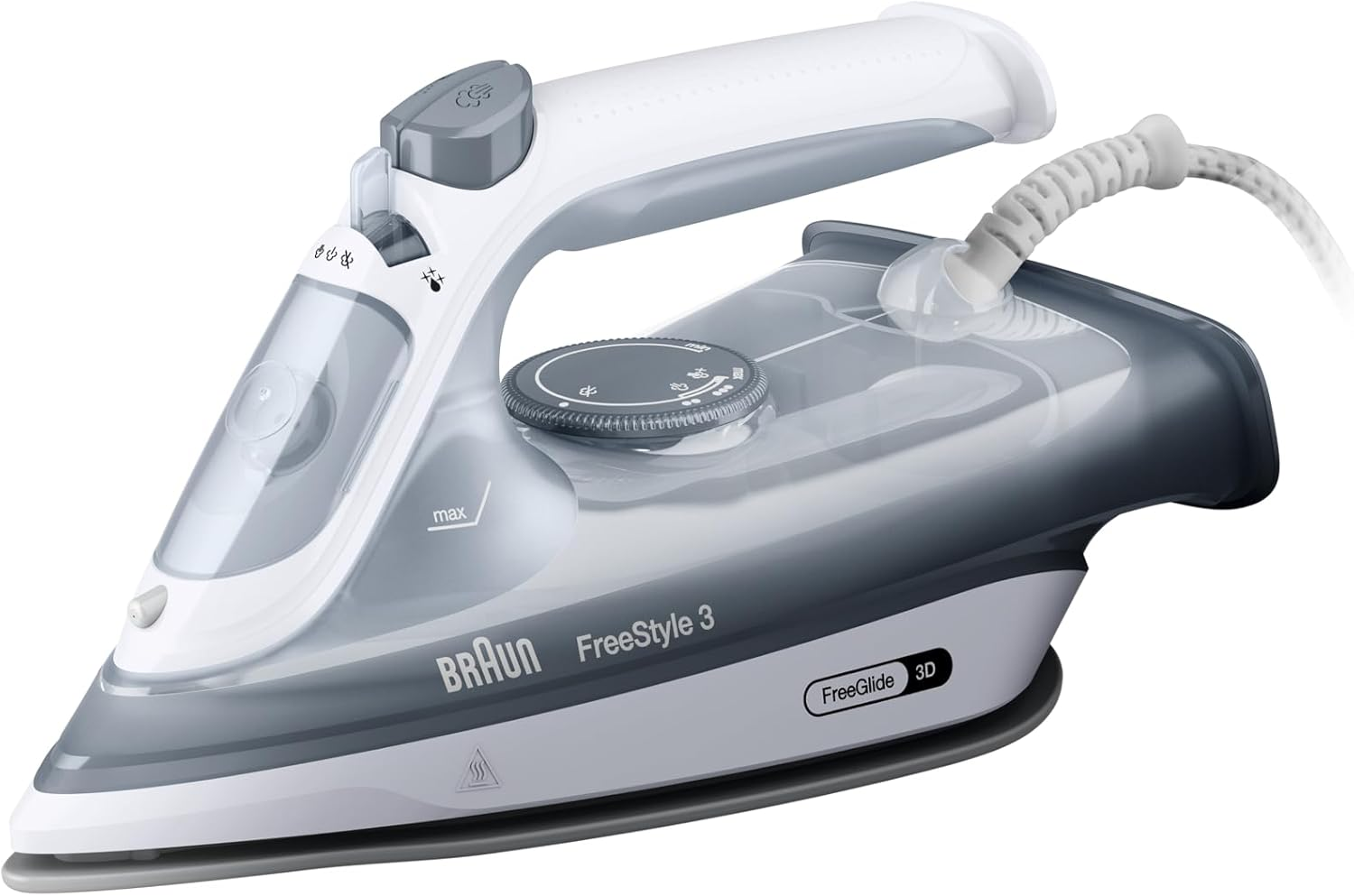 Braun Freestyle 3 FI3194BK, Steam Iron with Precision Tip, Freeglide 3D Technology, 200 G/Min, Superceramic Plate, Auto Shut-Off, 270 Ml Tank, 2400W, Black/Blue