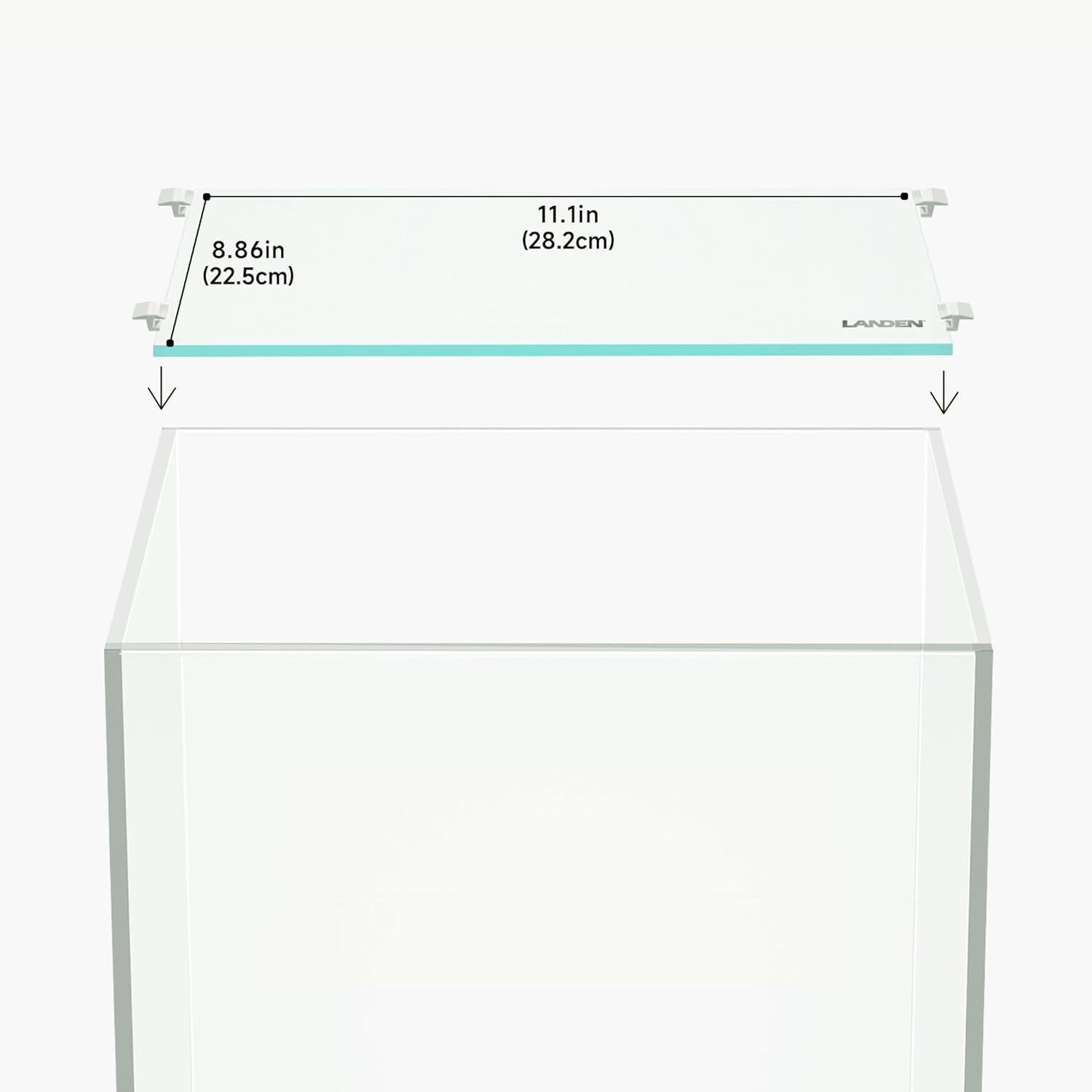 LANDEN 4Mm Thick Clear Glass Aquarium Lid, Includes 4 Clips for Secure Placement, 282 X 225Mm(11.1X8.86 Inches) Adapted to CB303030, ARF30 image number 1