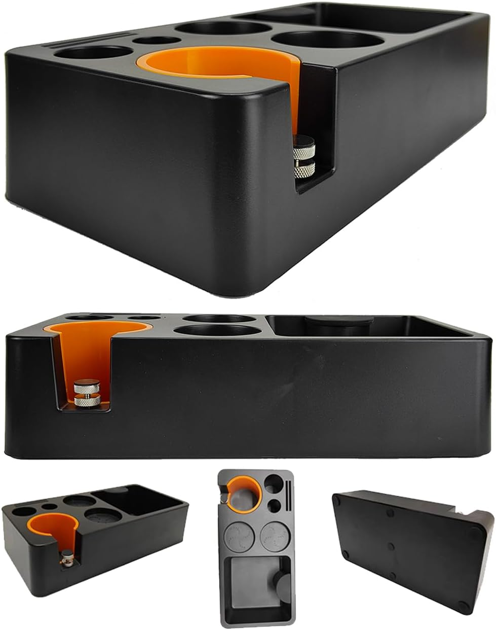 Espresso Coffee Knock Box Organizer for Storage 51 54 58Mm Portafilter Holder Distributor Tamper Puck Screen, Detachable Dump Bin Coffee Accessories Container for Coffee Bar Tamping Station Base Stand image number 2