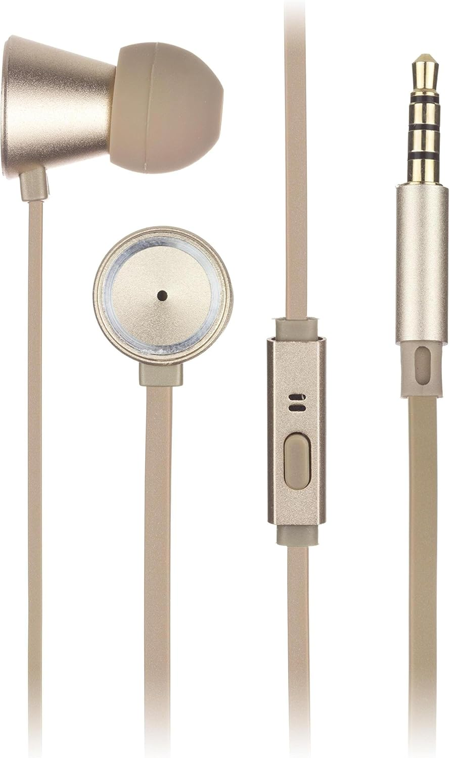 Kitsound Kit Sound Metallics-Ear Headphone Smartphone Tablet - Gold KSGLBUD