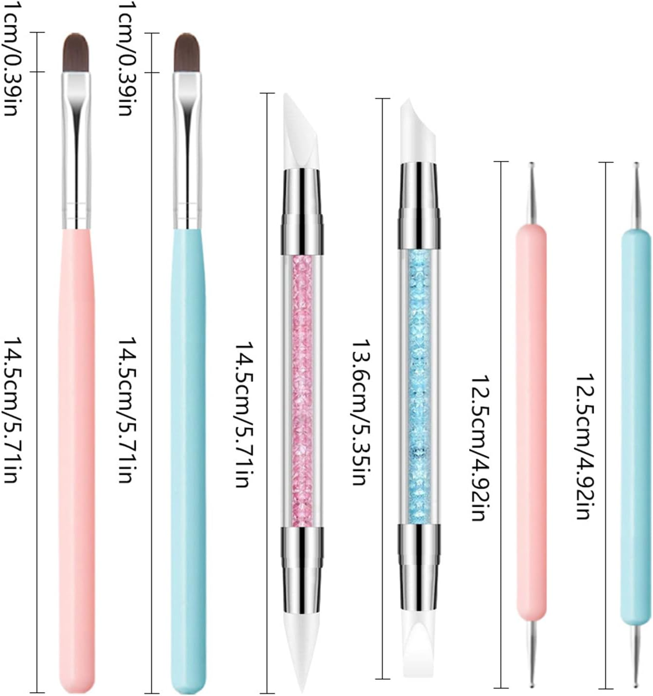 Nail Pens - Silicone Nail Dotting Tools Nail Brush - Double Tipped Liner Brush Gel Sculpture Detail Manicure Kit for Beginners Girls Women image number 2