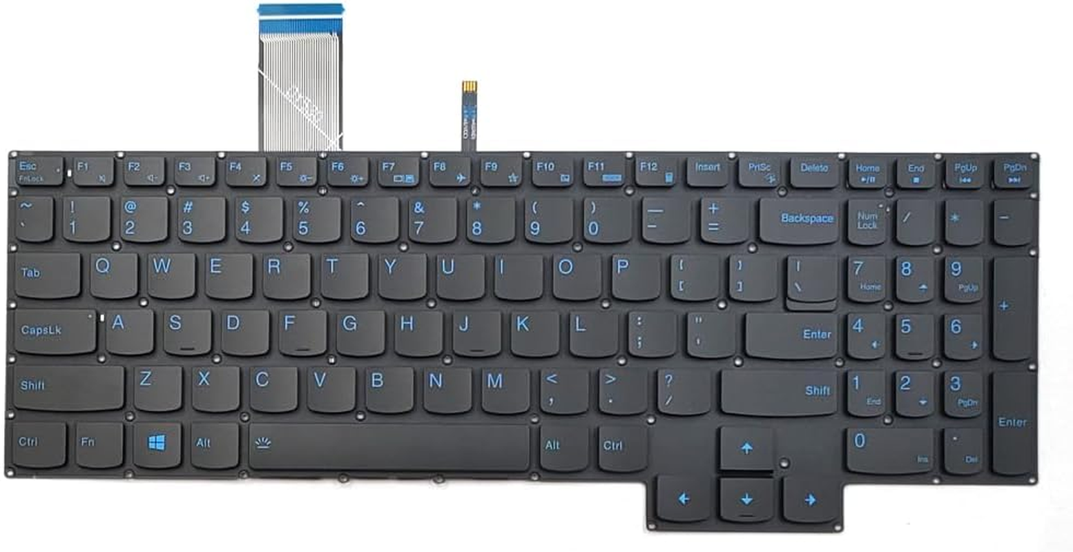 Replacement Blue Backlit Keyboard for Lenovo Ideapad Gaming 3-15ARH05 3-15IMH05 / Legion 5-15ACH6 5-15ACH6A 5-15ACH6 5 Pro-16Ach6 Pro-16Ach6H Pro-16Ith6 Laptop US Black without Frame image number 2