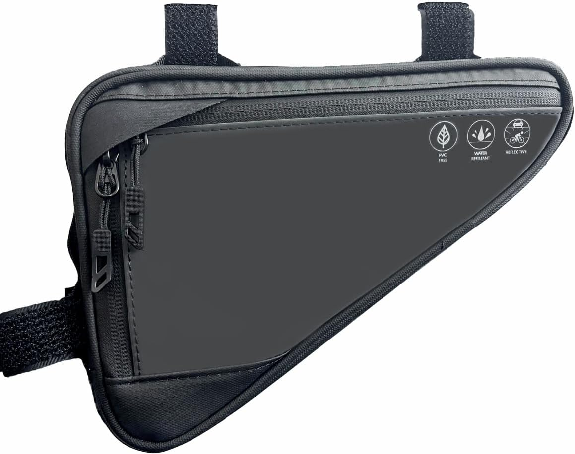 Danuosie Bike Frame Bag, Water-Resistant Bike Triangle Bag, Bicycle Tube Storage Pouch, Cycling Accessories Pack for Phone, Wallet, Keys, Tools, Use for Mountain Road Bike Trip Commute Bicycle Bike image number 4