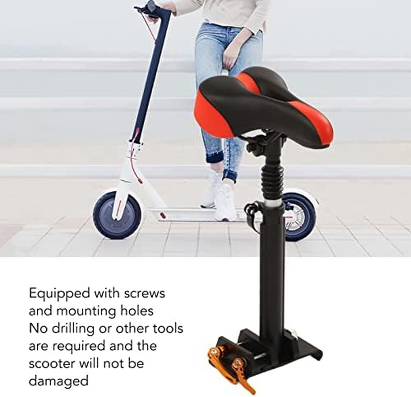 Electric Scooter Seat, Adjustable Height Shock Absorption Punch Saddle Seat Replacement Universal Ergonomic Folding Electric Bike Scooter Seat for M365 image number 3