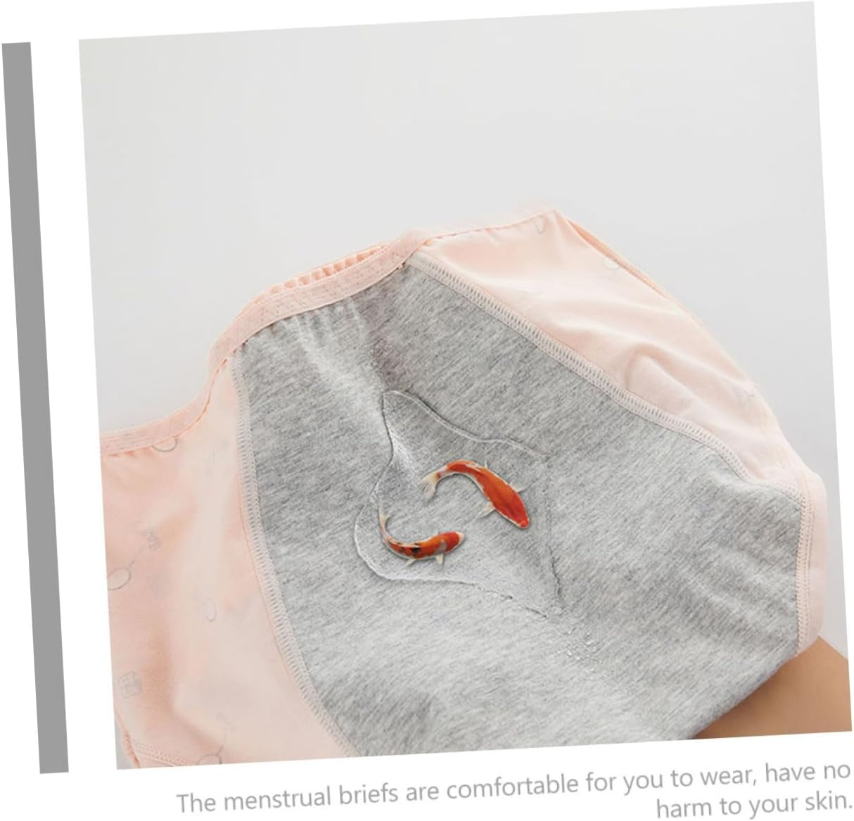 SHERCHPRY 3Pcs Heavy Overnight Period Underwear Women Mid-Waist Sanitary Pants Leak and Absorbent Shrimp Lake Blue Gray Blue image number 3