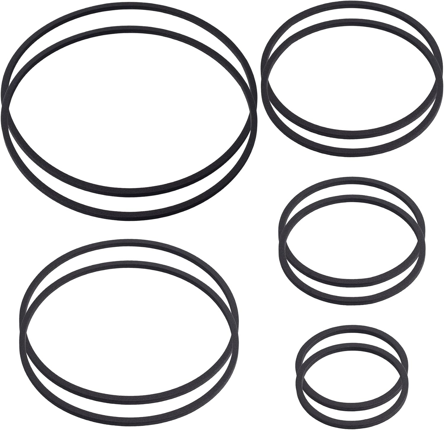 Isslly 10PCS Fish Feeding Rings, 5 Sizes Oval Aquarium Floating Plant Barriers, Foam Fish Feeder Rings, Fish Tank Aquarium Accessories for Fish, Floating Plant - Black