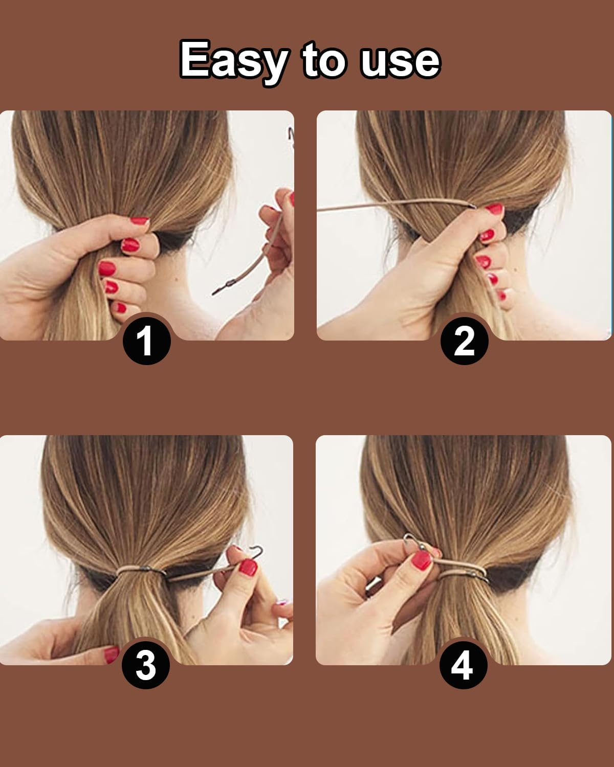 KGDUYC 18 Pieces Ponytail Hooks Elastic Band Black Hair Hooks Ponytail Holder with Hooks Elastic Hair Styling Rubber Bands for Women Hair Styling, Ponytail Holder, Braiding Aid Hair image number 3