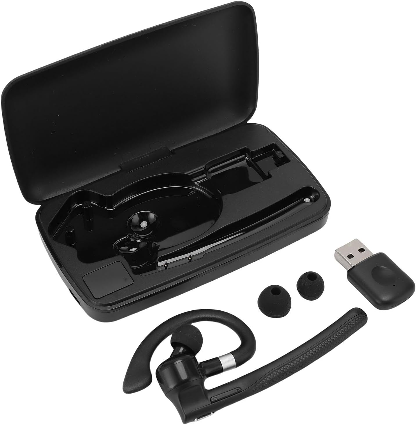 Oreilet Bluetooth Headset, Wireless Noise Canceling Ear Earbud Single Ear Bluetooth Earpiece with 500Mah Charging Case, Handfree Headphones for Business, Trucker, Driver image number 1