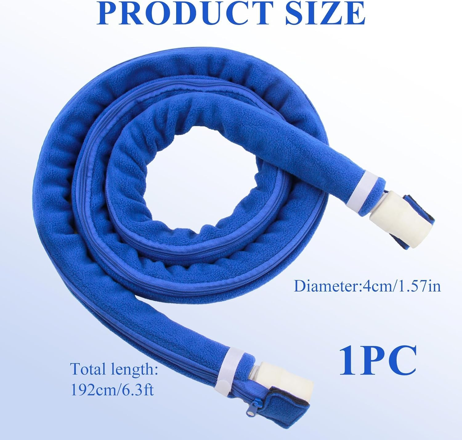 6.3Ft C P a P Hose Cover for Resmed Climatelineair Airsense 10 & 11, Cat Proof CPAP Tube Cover, Full Zippered Insulator Wrap Prevent Rainouts C P a P Hose Cover (Blue) image number 1