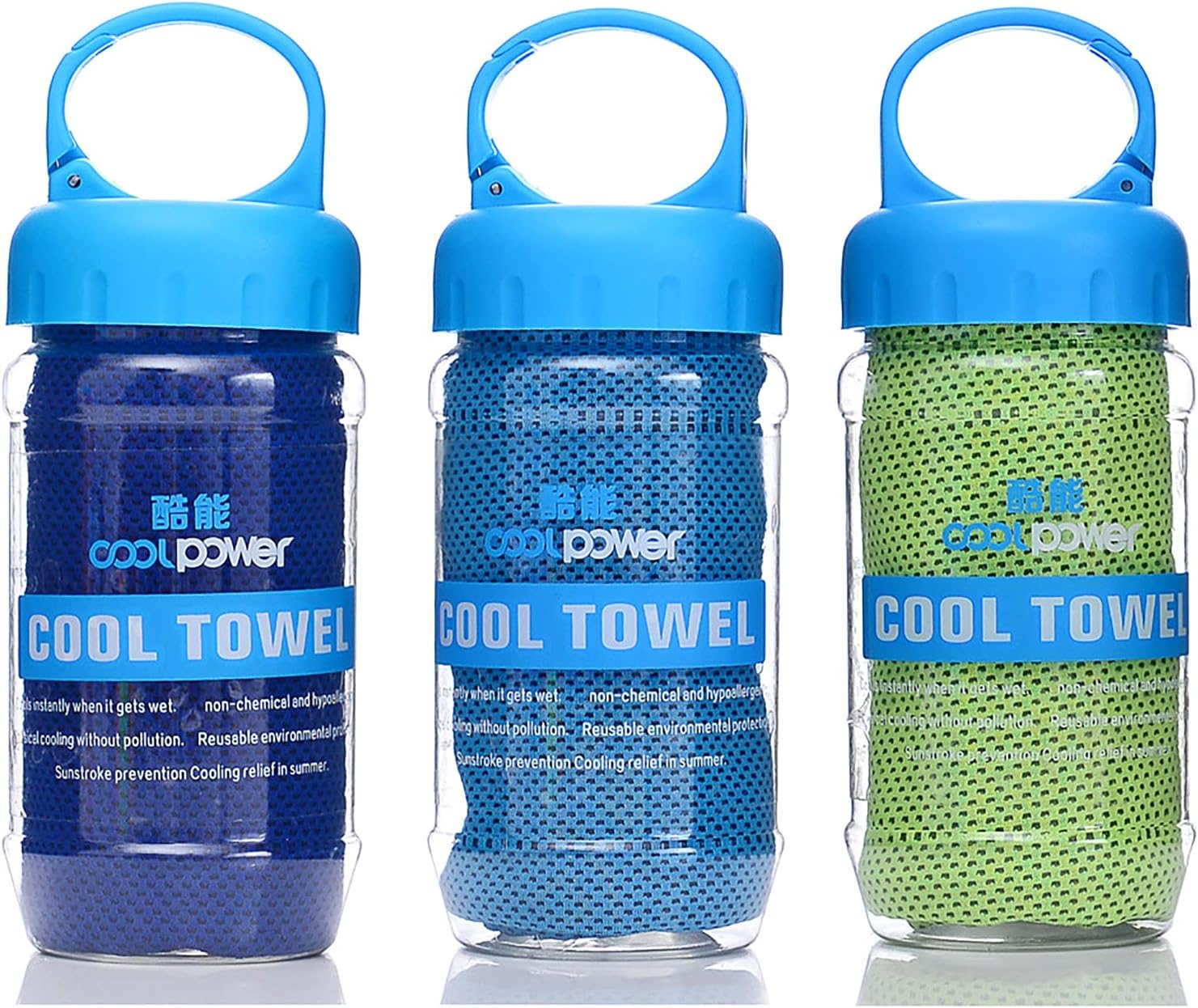 3 Pack Cooling Towel Instant Cooling for Running Workout Sweat Gym Sports Chill Soft Breathable with Container (Mix 1) image number 2