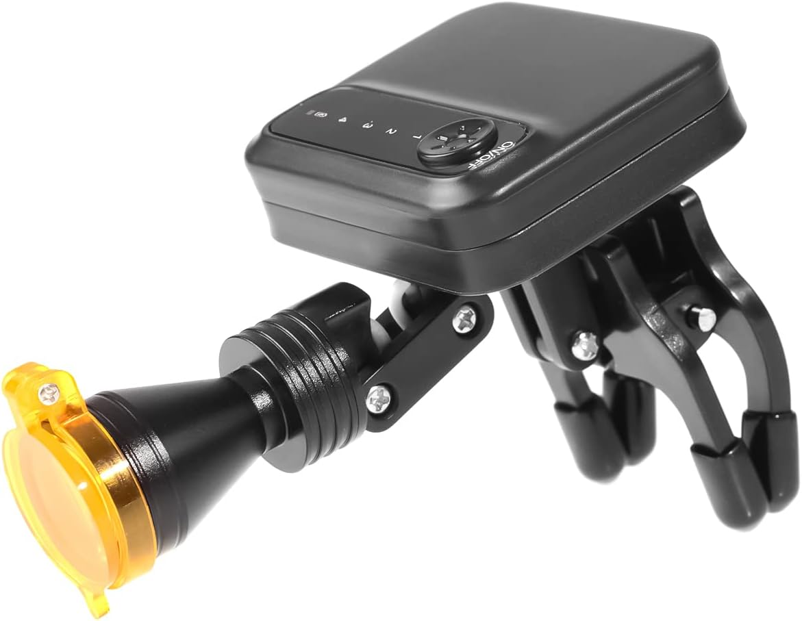 Tankredrug 5W LED Headlight Adjustable Brightness Headlamp Magnetic Chuck Clip-On Type with Optical Filter 2 Batteries for Glasses Loupes image number 5