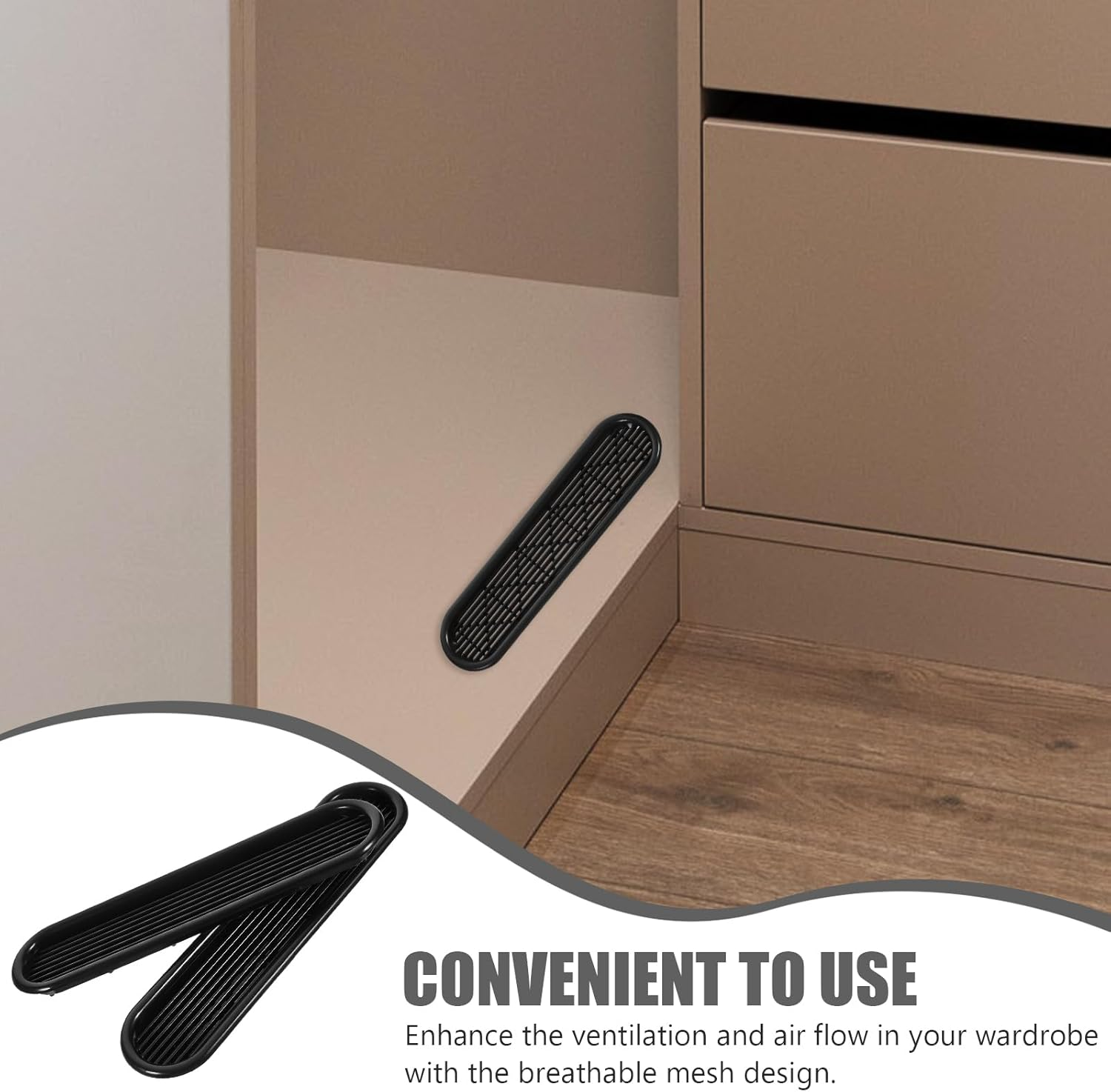 Jojofuny 4Pcs Furniture Wardrobe Show Cabinet Vent Floor Vent Cabinet Ventilation Grille Vent for Shoes Cabinet Ventilation Grille Air Vent Cabinet Air Vent Plastic Grid Ventilation Hood image number 2