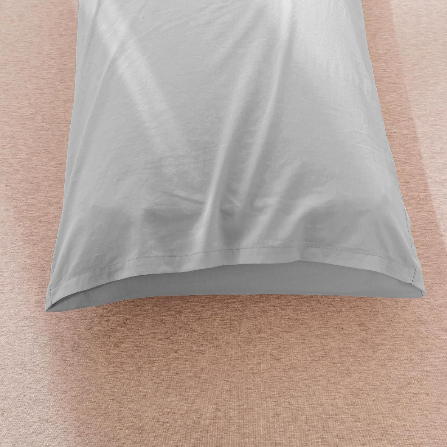 Dreamaker 225TC Cotton Washed Comforter Set - Soft & Cozy Bedding Collection All-Season Quilted Bedspread Hypoallergenic - Light Grey (King) 1 X Comforter 245X210 Cm; 2 X Pillowcases 48X73+15 Cm image number 6