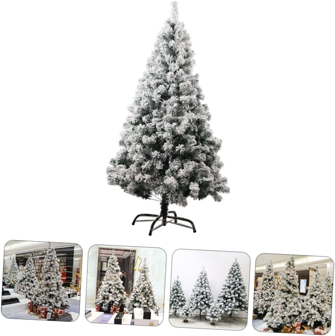 Artificial Flocked Christmas Tree Decoration White for Xmas Party and Home Festival Decor Simulation Tree Ornament Random Style