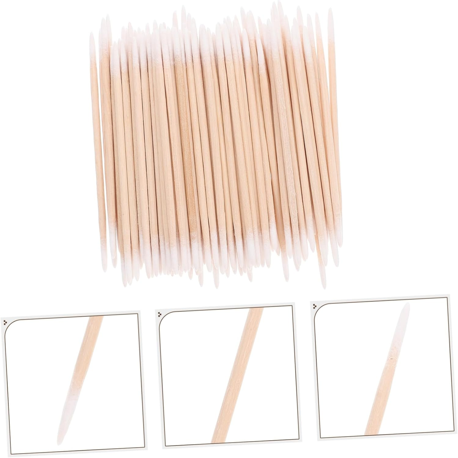 Double Ended Cotton Swabs Precision Pointed Tips, Wooden Handle Cosmetic Swabs for Makeup and Tattoo Care, Large 100Pcs Cotton Buds Suitable for Beauty and Cleaning image number 4