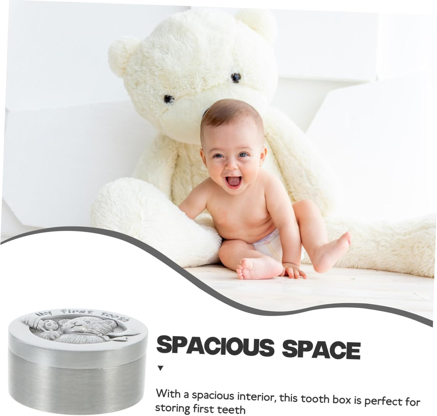 Tooth Storage Box Alloy Keepsake Holder for Boy Girl Tooth Container with Adorable Design Birthday Boys and Girls image number 4