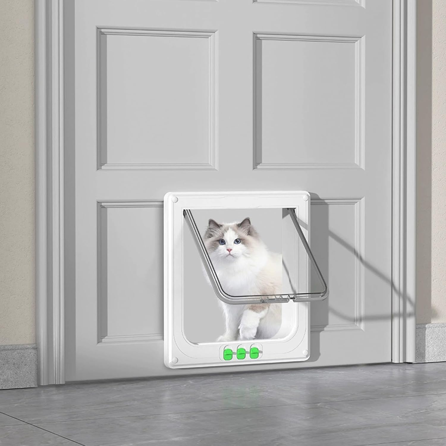 Moaobooh Cat Door, Cat Flap, Weatherproof, Easy Installation, Dog Flap for Indoor Outdoor Door, Window, Wall image number 2