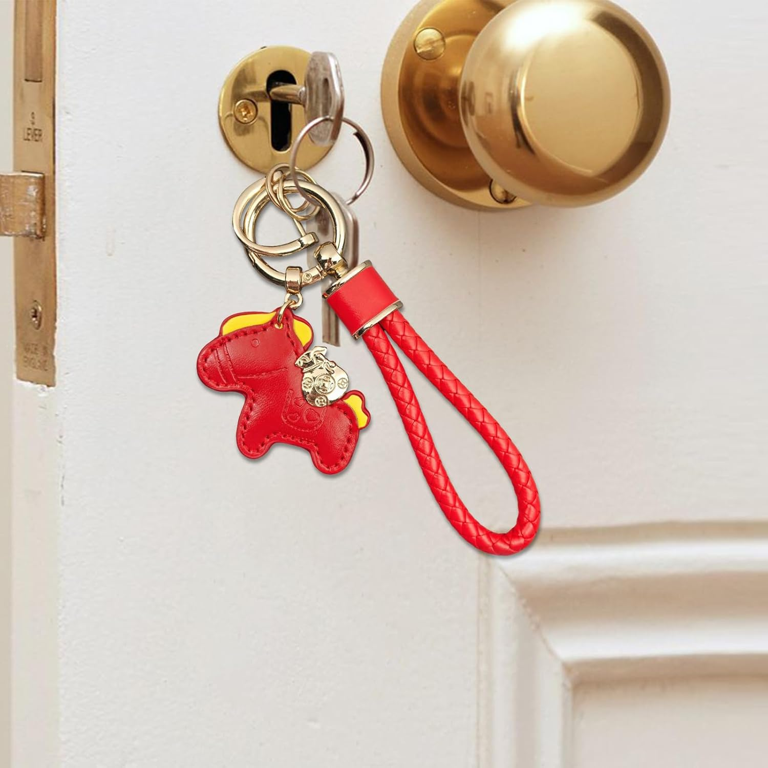 Horse Keychain &ndash; Leather Cycle Pendant, 2026 Horse Charm with Sturdy Strap Loop, Premium Leather Accessory, Lucky Gift Design, for Backpacks Wallets Suitcases Kids Teens Adults Travelers image number 5