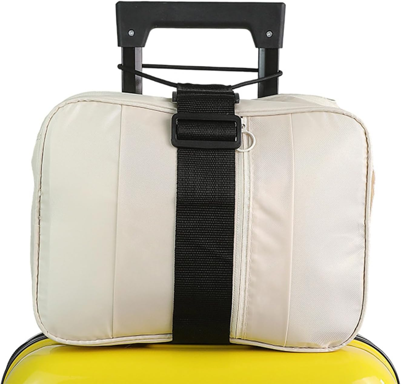 Luzcauwy 2 Pcs Luggage Straps Elastic Travel Bungee for Attaching Extra Bags to Suitcase Handle Lightweight Adjustable Bag Belt for Handbag Backpack Spinner Carryon Airport Holiday Essentials image number 2