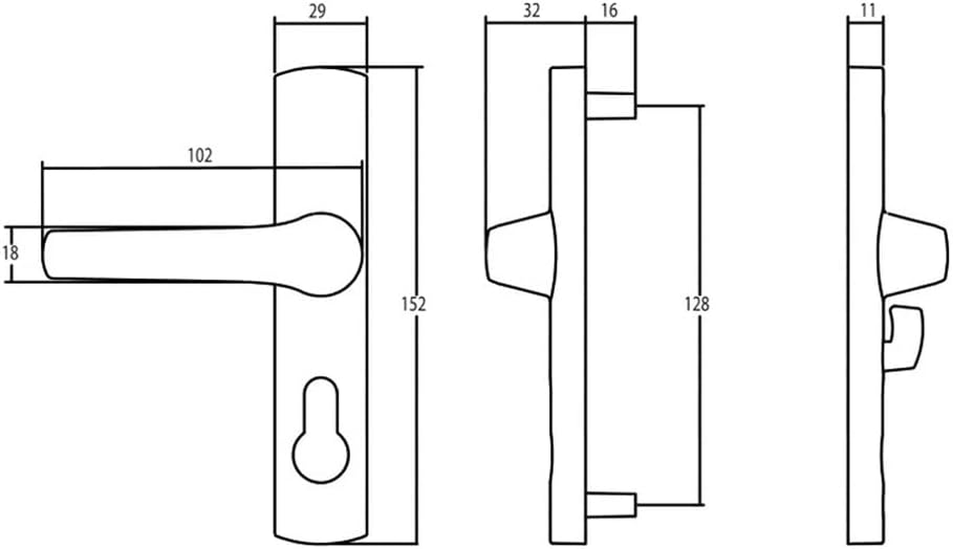 Whitco Security Screen Door Lock Handle Tasman Mk2 Black No Cylinder W892117 image number 1