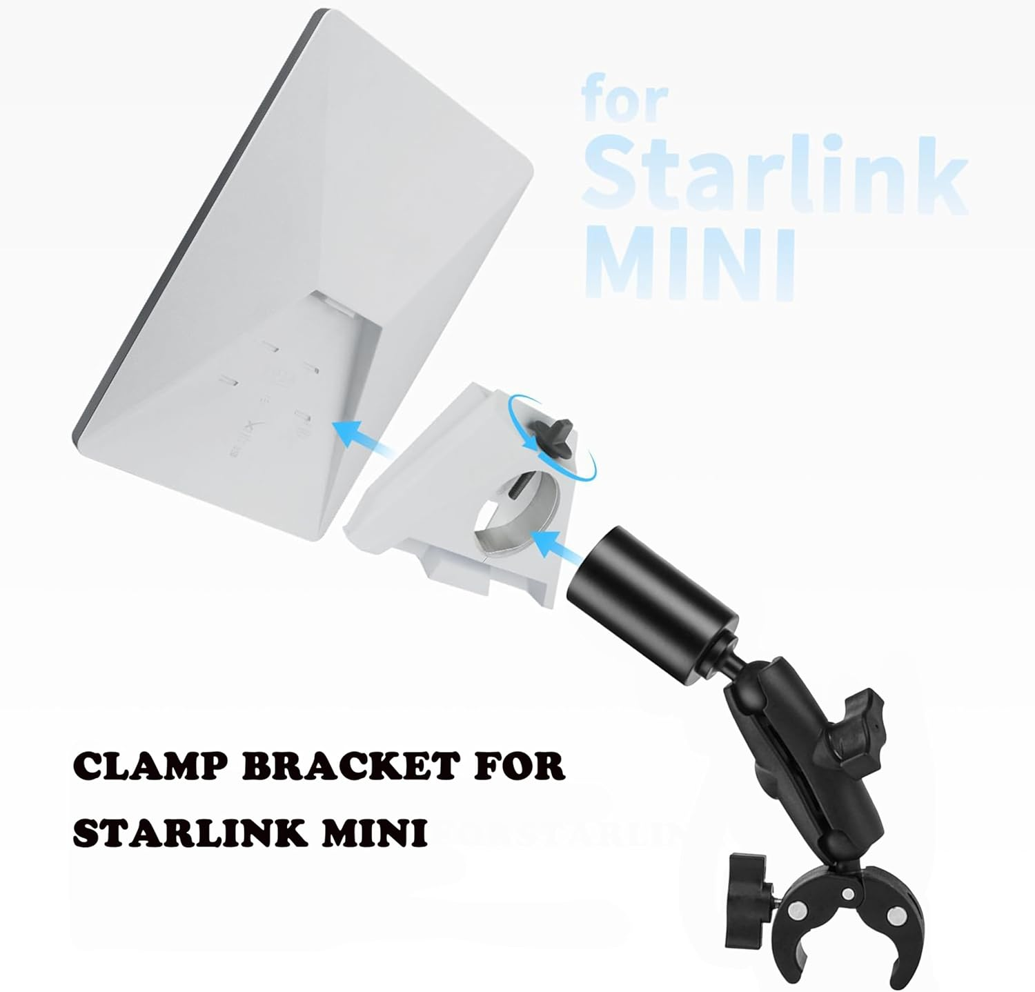 Starlink Mini Mount,Mini Roof Rack Mount,Portable Accessories for Starlink Mini with Quick Installation,Star Link Mini Accessories Kit,Starlink RV Mount Versatile Clamp for Bike,Rv,Yacht,And Ladder image number 2